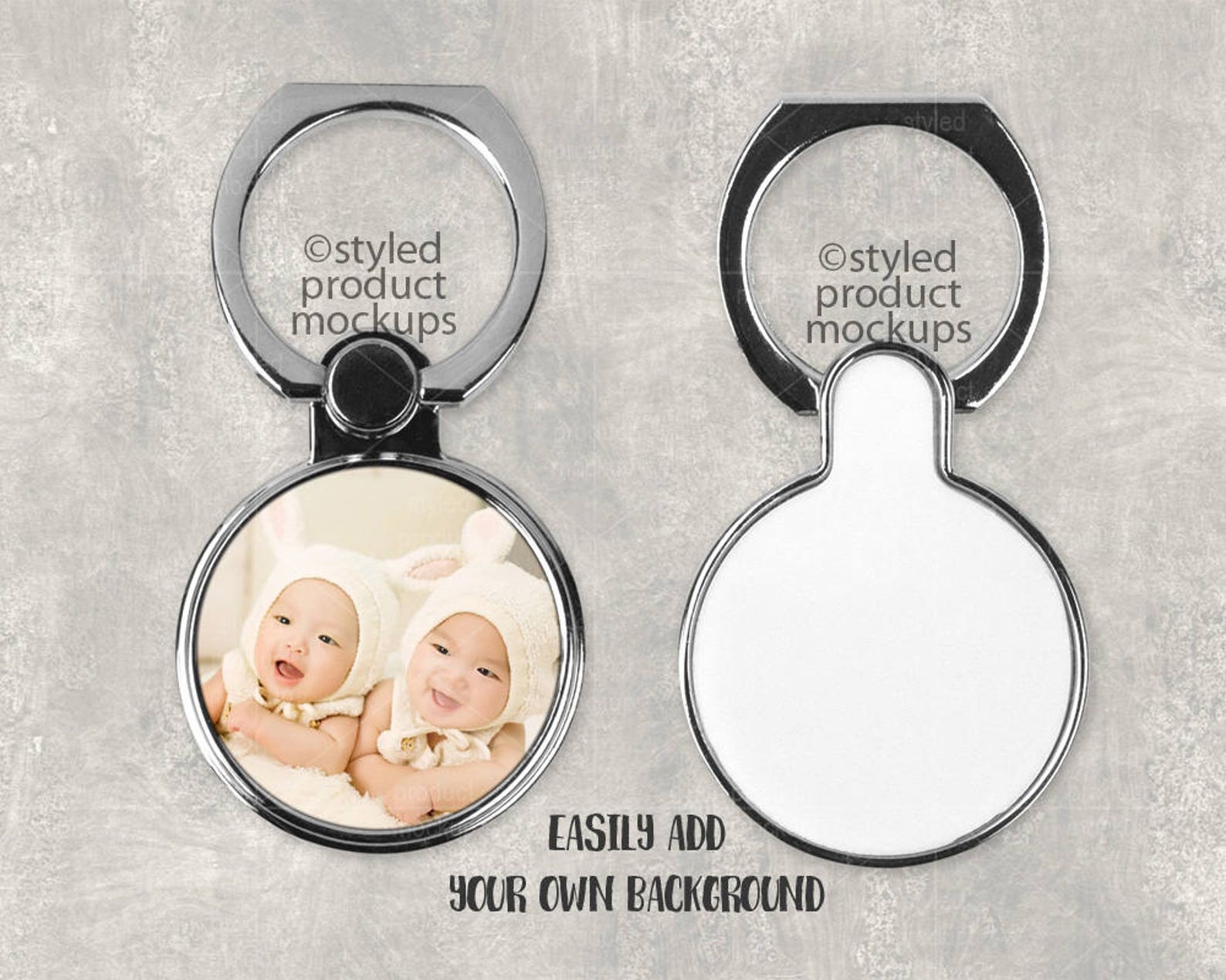 Round Cell Phone Stand Grip Mockup Template Add Your Own | Etsy