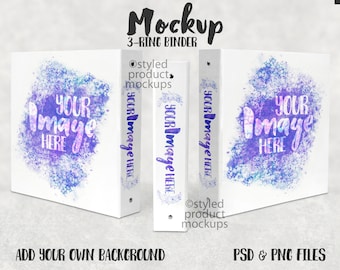 Three ring binder Mockup | Add your own image and background