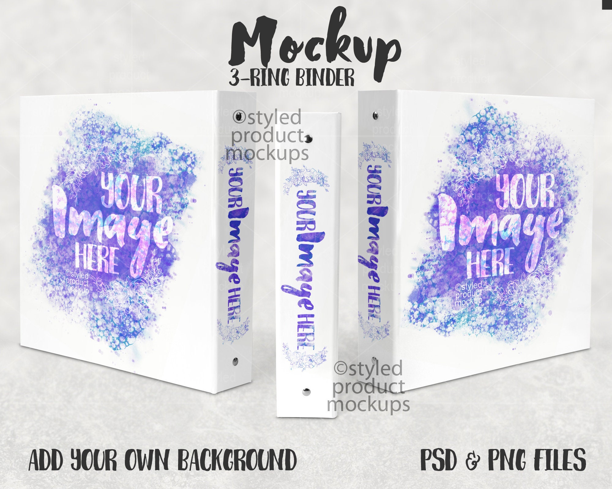 Download Three Ring Binder Mockup Add Your Own Image And Background Etsy