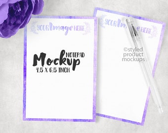 Paper notepad mockup template| Add your own image and background