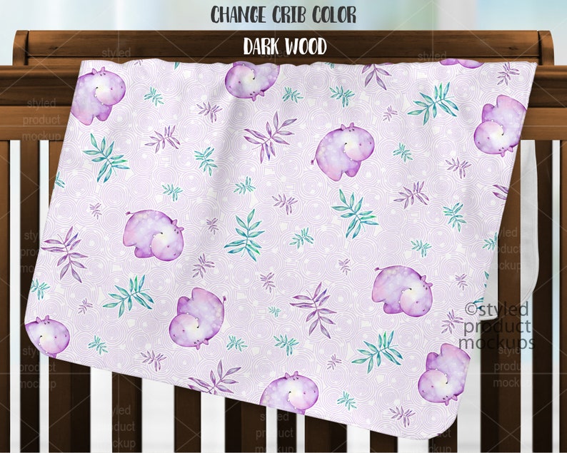 Download Dye sublimation fleece baby blanket on crib mockup template | Etsy