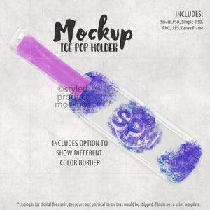 Dye Sublimation Ice Pop Sleeve Mockup | Fügen Sie Ihr eigenes Bild und Hintergrund | Leinwandrahmen Mockup