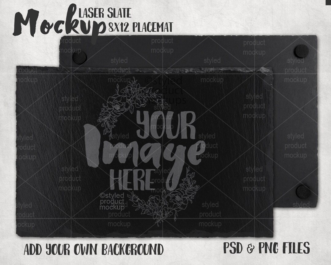 Laser Etch Slate Placemat Mockup Add Your Own Image and Etsy