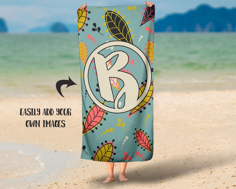 Rectangle 30x60 Beach Towel mockup template Add your own background Dye Sublimation image 2