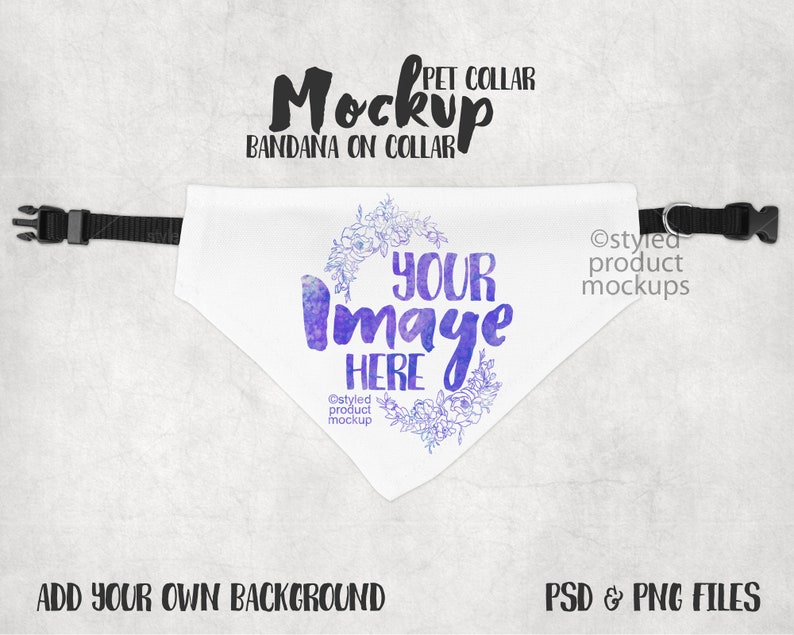 Download Dye sublimation pet bandana with collar mockup Add your ...