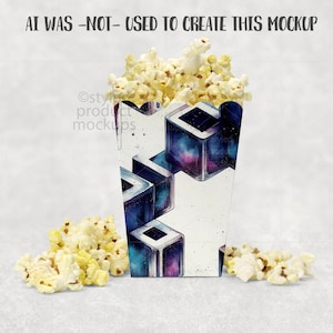 Party Favor Popcorn Box Mockup | PSD Smart Object, PNG, EPS & Canva Frame image 7