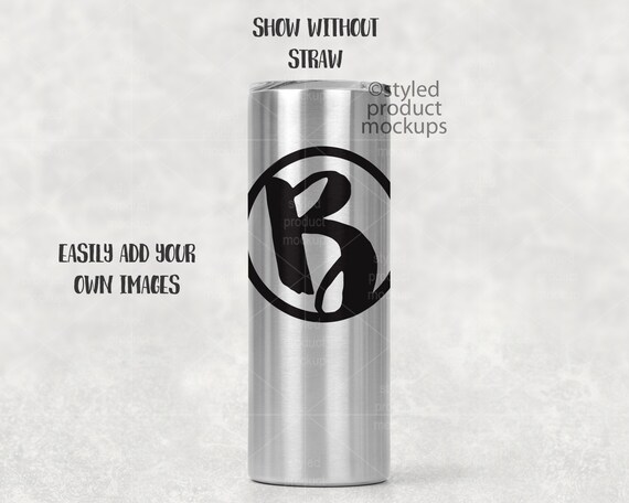 20 Oz Stainless Steel Skinny Tumbler Mockup Add Your Own Etsy