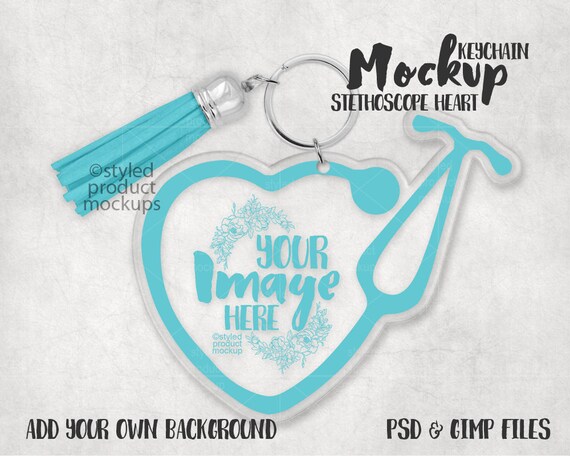 Download Stethoscope Heart Shaped Clear Acrylic Keychain For Vinyl Etsy