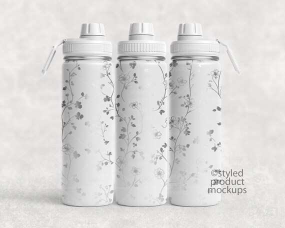 Buy Laser Etched 24oz Sports Bottle Mockup With Screw Top Lid - Main Image