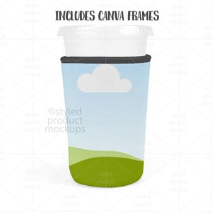 Medium Iced Coffee Sleeve Mockup (PSD, Canva, PNG) image 4