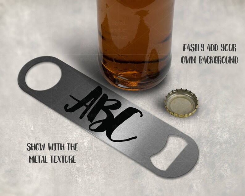 Bar Bottle Opener Mockup Template Add your own image and