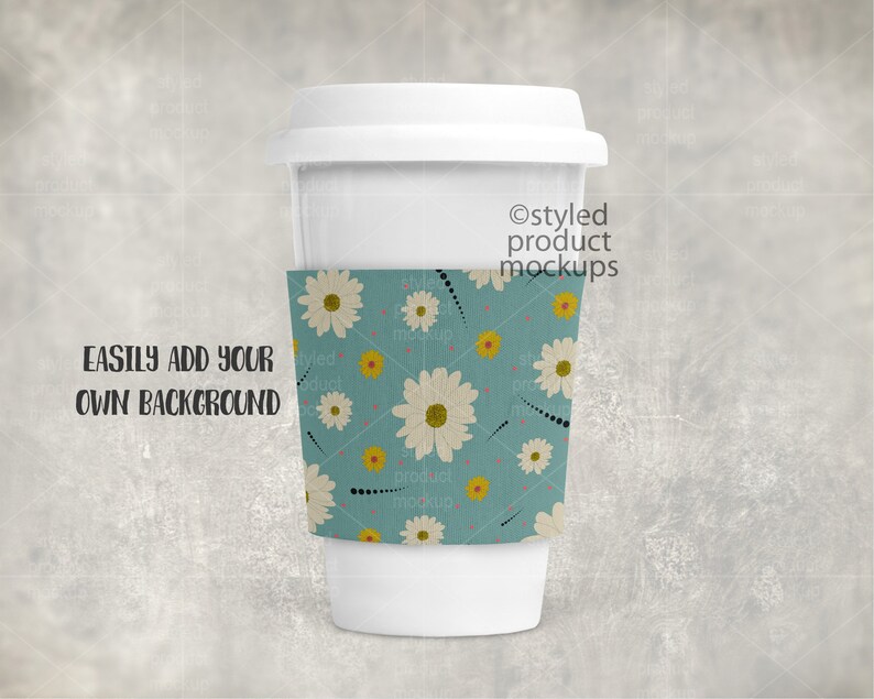 Download Dye sublimation travel coffee cup sleeve mockup Add your own | Etsy
