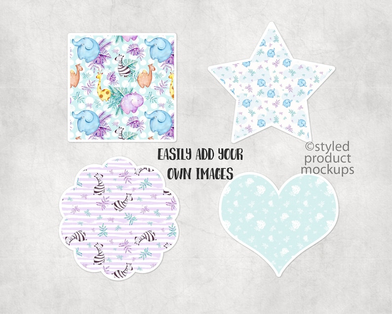 DIY custom sticker shape effects for mocking up your custom sticker designs