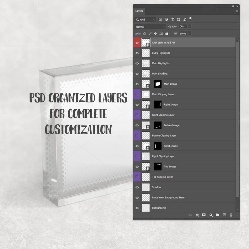 Mockup av kristallfotoblock 4x6 | Sublimering PSD | Glasfotoram bild 4