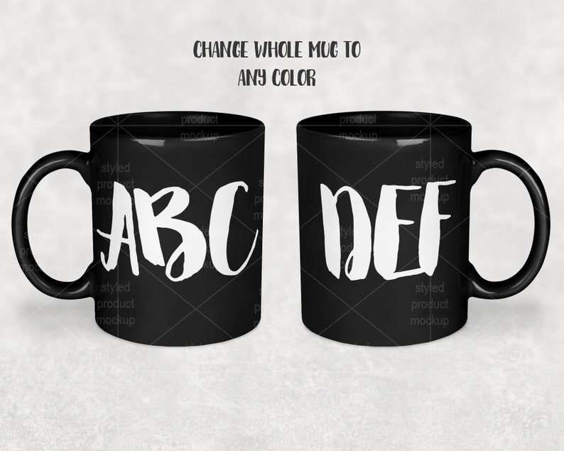 Dye sublimation 11oz mug with front and back view mockup