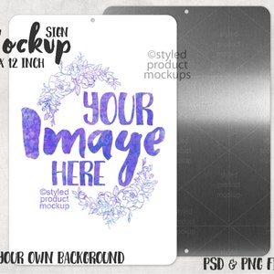 Dye sublimation 8 x 12 inch building sign Mockup | Add your own image and background