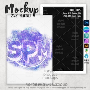 Rectangle shaped 2X3 inch vertical magnet Mockup | Add your own image and background