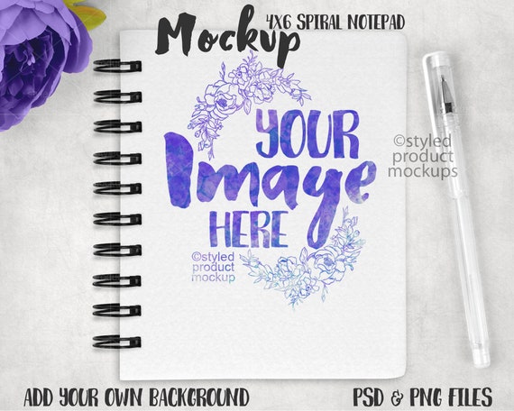 Dye Sublimation 4x6 Small Spiral Fabric Notebook Mockup Add Etsy