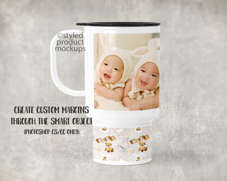 Download White 15 oz sublimation travel mug template mockup | Etsy