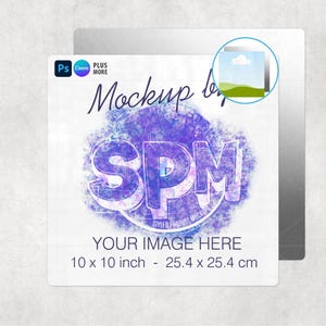 10x10 Aluminum Photo Panel Mockup | Sublimation Square Aluminum | PSD, PNG, Canva, EPS image 1