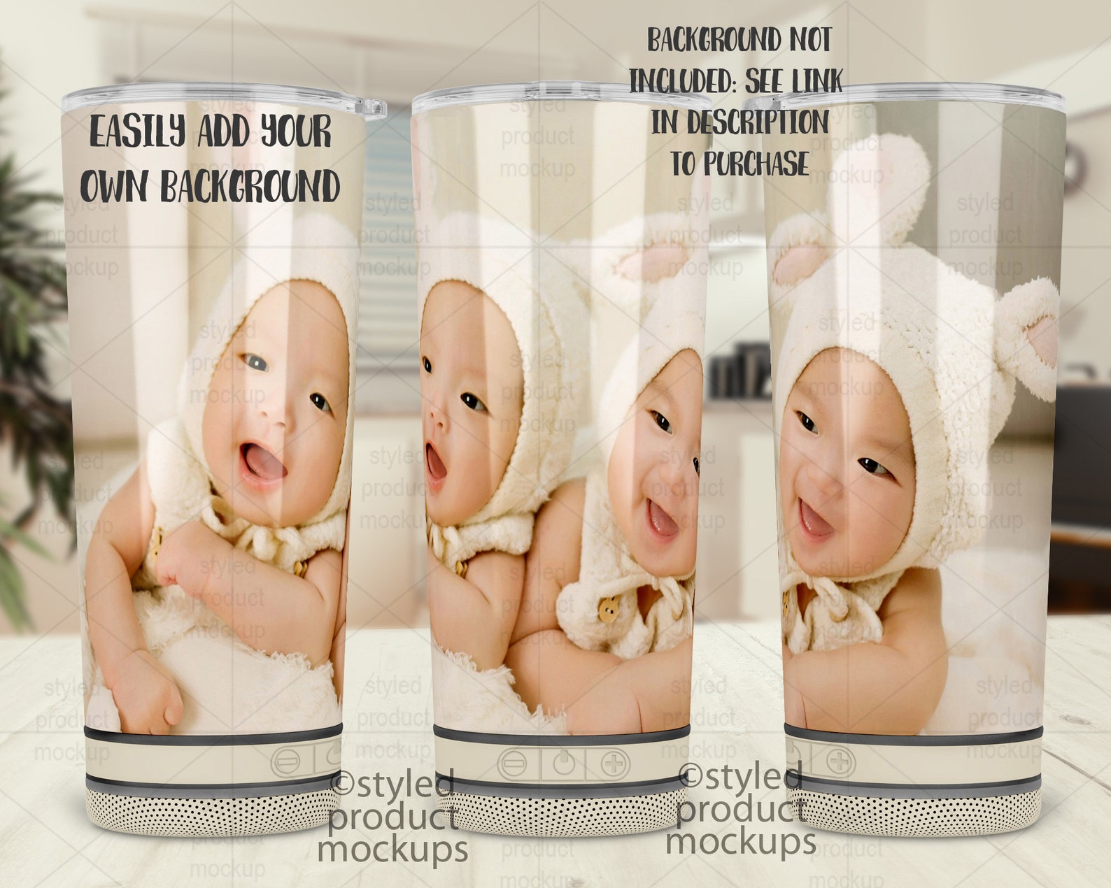 Dye Sublimation Tapered Speaker Tumbler Full Wrap View Mockup Etsy