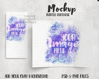 Trifold brochure Mockup | Add your own image and background