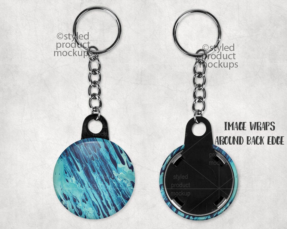 Button Keychain Mockup Template With Front and Back View | Add Your Own ...