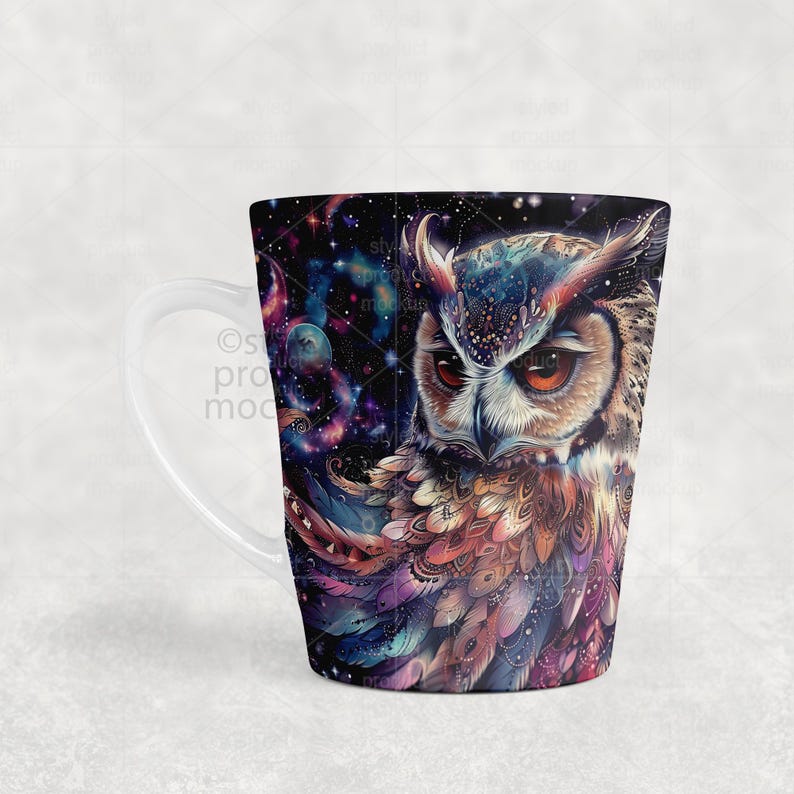 Dye sublimation 12oz Latte Mug Mockup (PSD, Canva, PNG) image 9