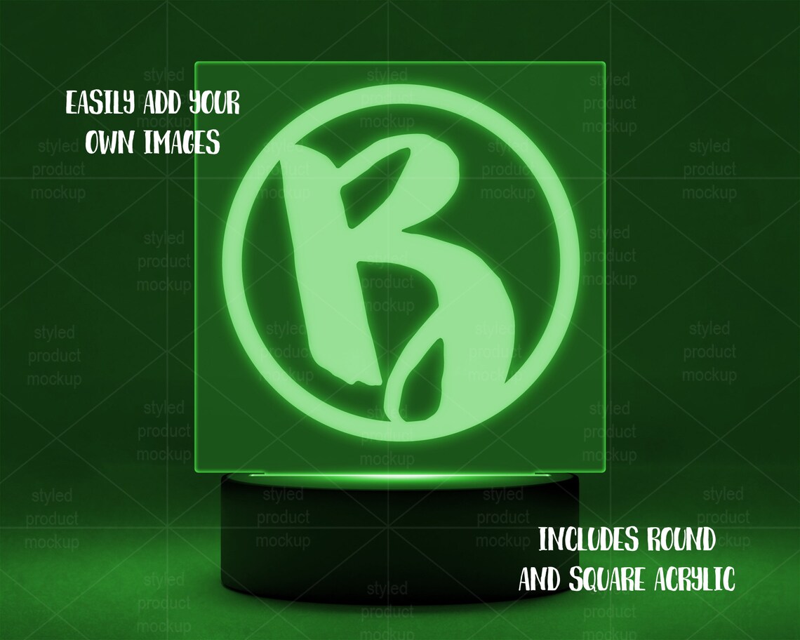 LED Light up Acrylic Image Panel With Round Plastic Base Etsy