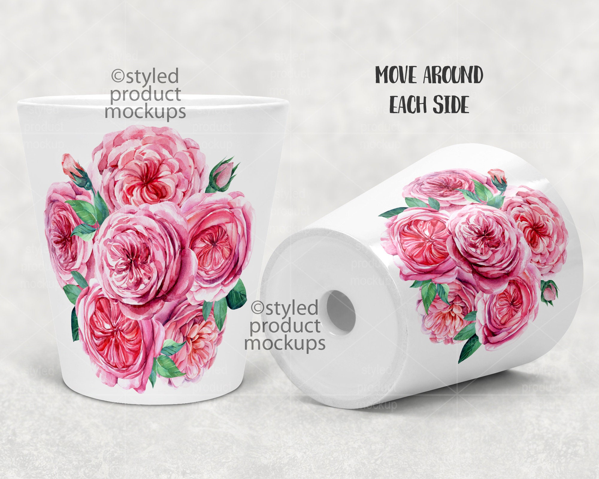 Dye Sublimation Flower Pot Mockup Add Your Own Image and Etsy