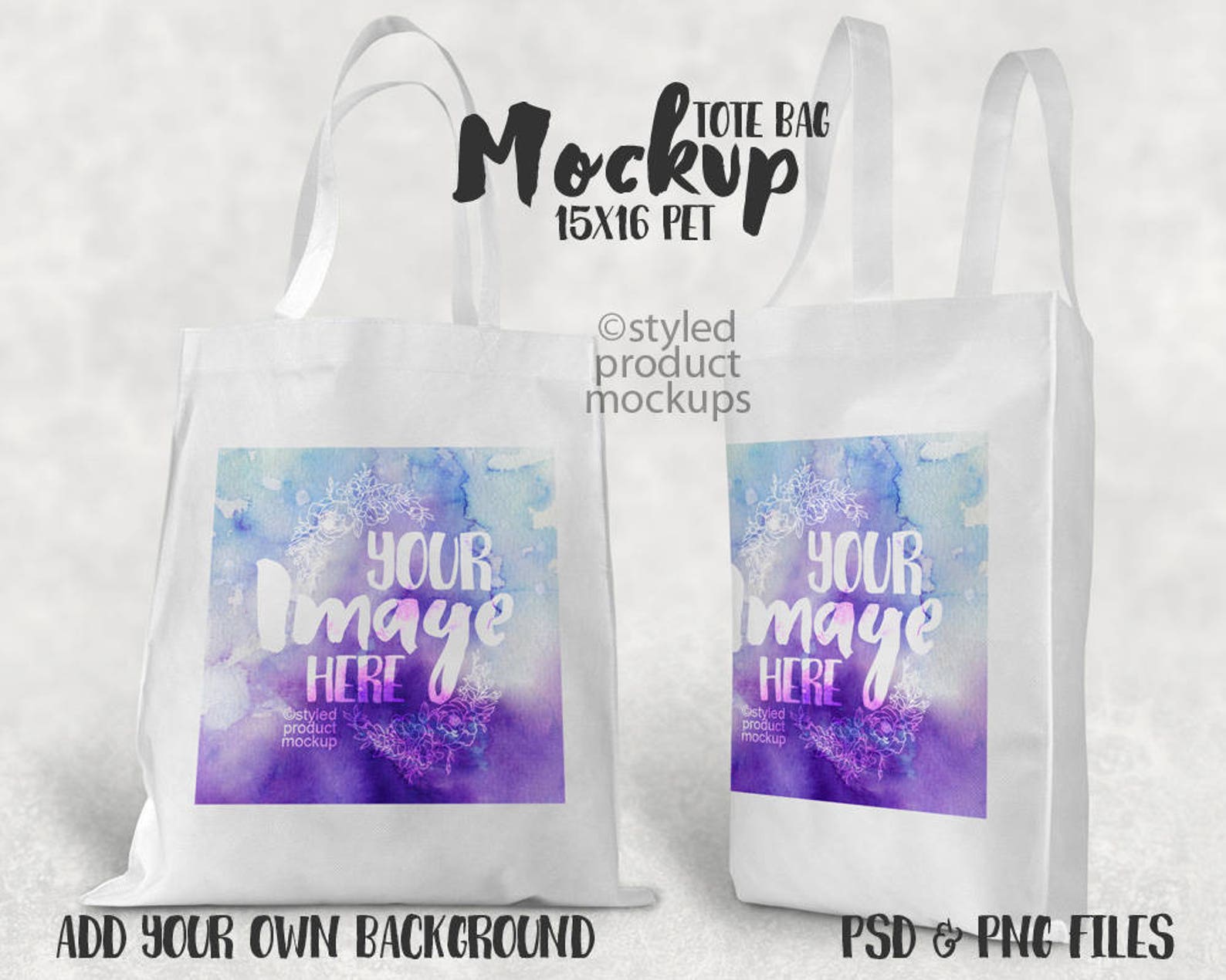 Tote Bag Mockup Template Front and Side View Add Your Own - Etsy