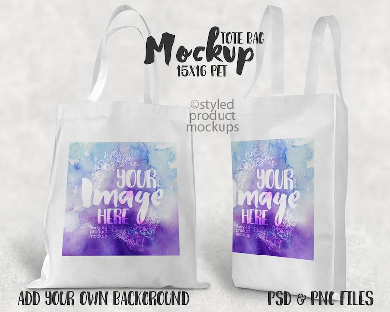 Download Tote Bag mockup template front and side view Add your own ...