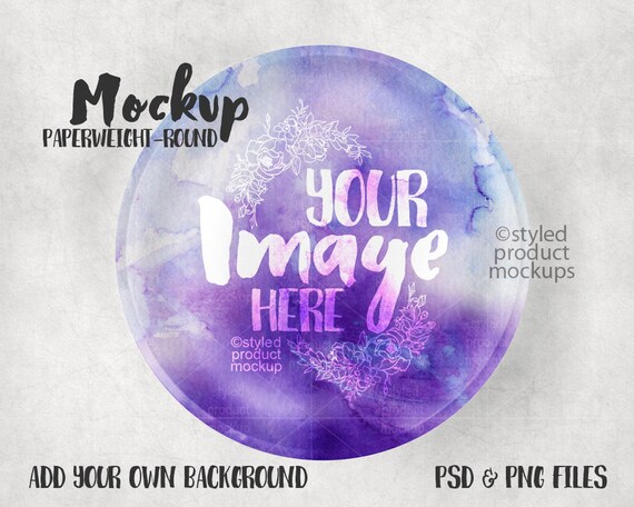 Download Sublimation Round Acrylic Paper Weight Mockup Template Add Etsy
