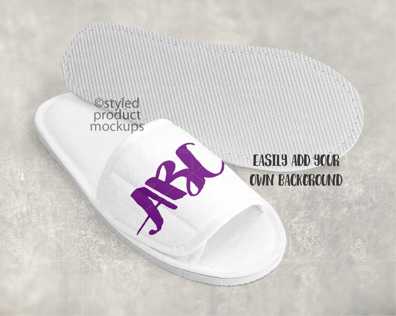 Download Dye sublimation velvet slippers with fold over top mockup ...