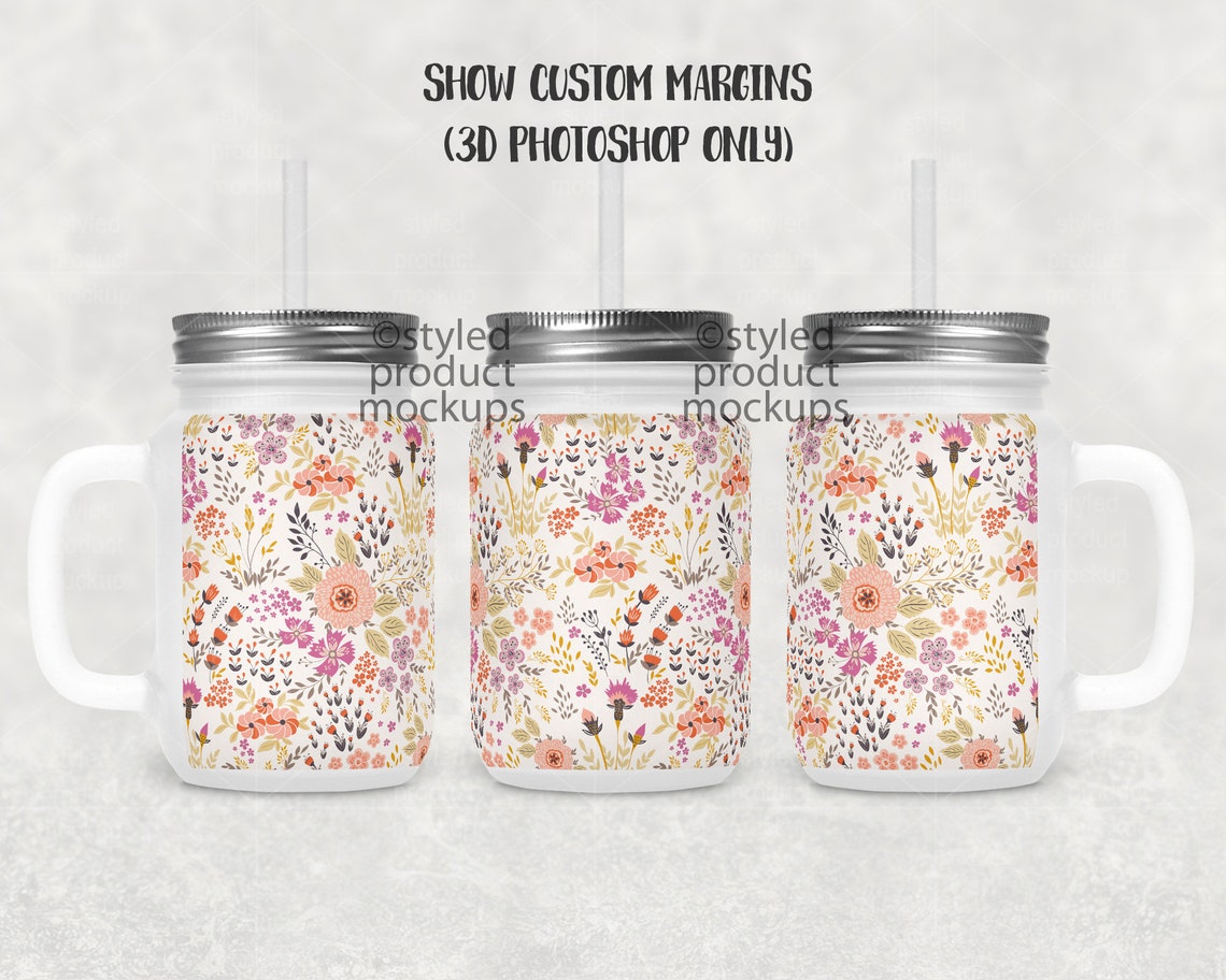Dye Sublimation Frosted Mason Jar With Handle and Lid in Full Etsy