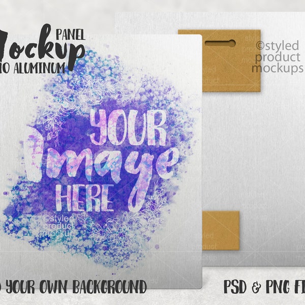 Dye sublimation 8x10 aluminum photo panel Mockup | Add your own image and background