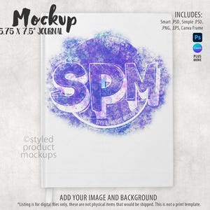 Journal notebook template mockup | Add your own image and background