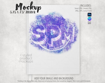 Journal notebook template mockup | Add your own image and background