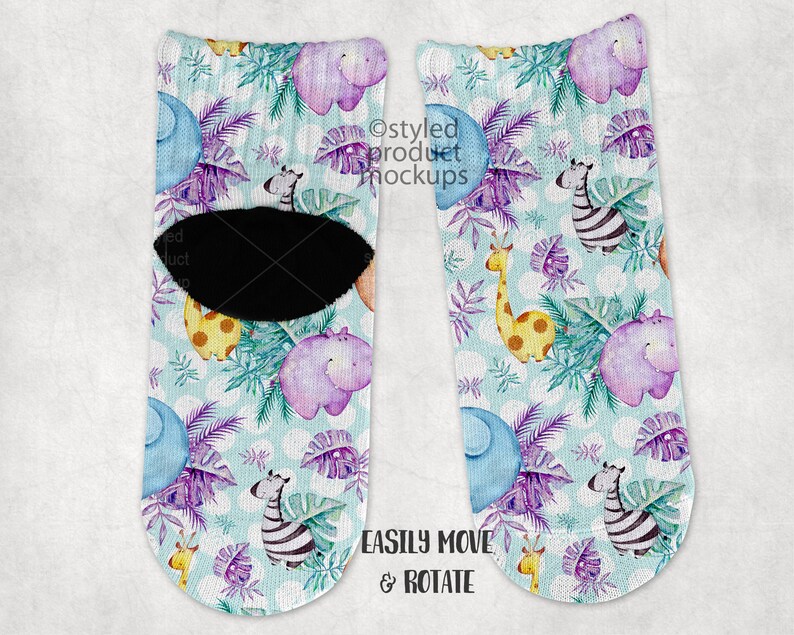 Dye sublimation toddler ankle socks mockup template Add your | Etsy