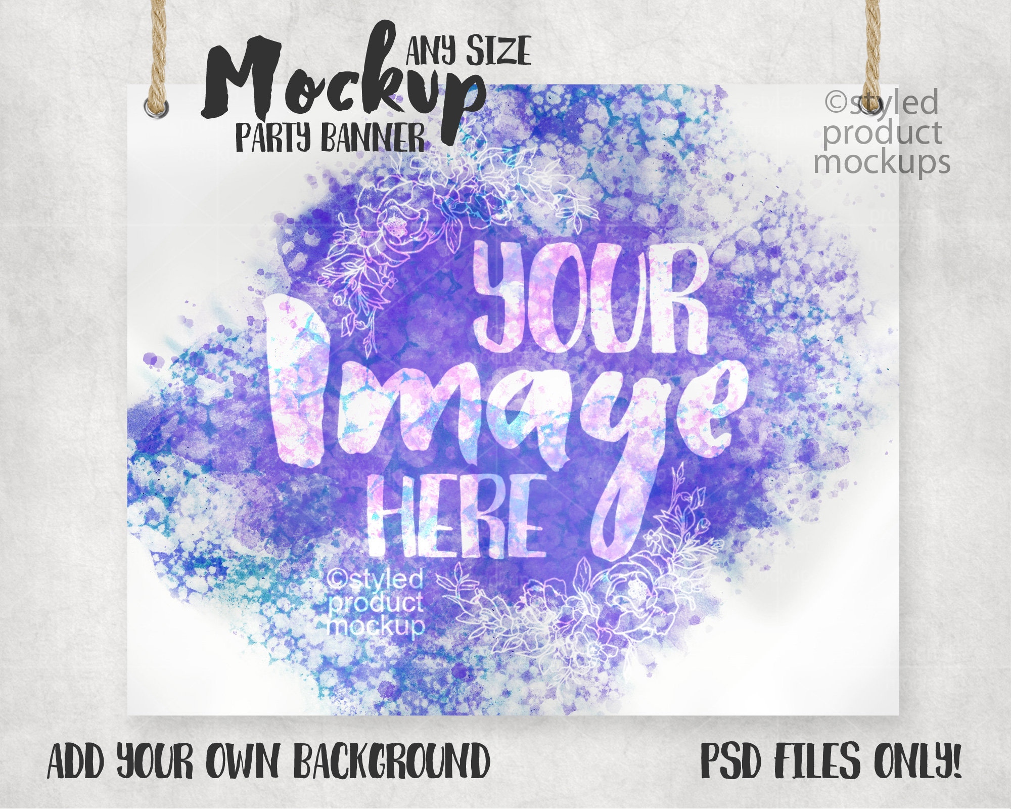 Download Any Size Free Hanging Party Backdrop Banner Mockup Add Your Etsy