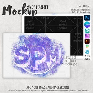 Rechteckiger 2 x 3 Zoll horizontaler Magnet Mockup | Fügen Sie Ihr eigenes Bild und Hintergrund hinzu