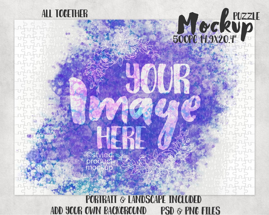 Dye Sublimation 500 Piece Puzzle Mockup Add Your Own Image and ...