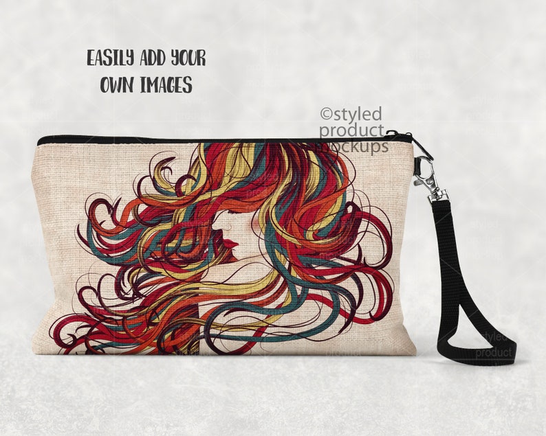 Download Dye sublimation linen pouch with strap mockup template Add ...