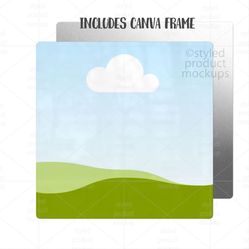 10x10 Aluminum Photo Panel Mockup | Sublimation Square Aluminum | PSD, PNG, Canva, EPS image 8