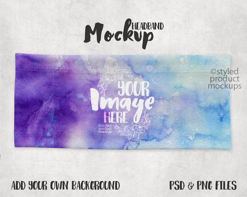 Download Dye sublimation headband mockup template Add your own image | Etsy