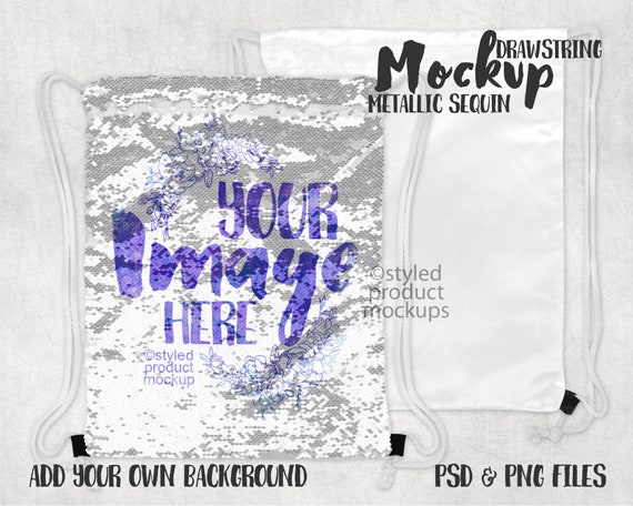 sequin drawstring bag sublimation