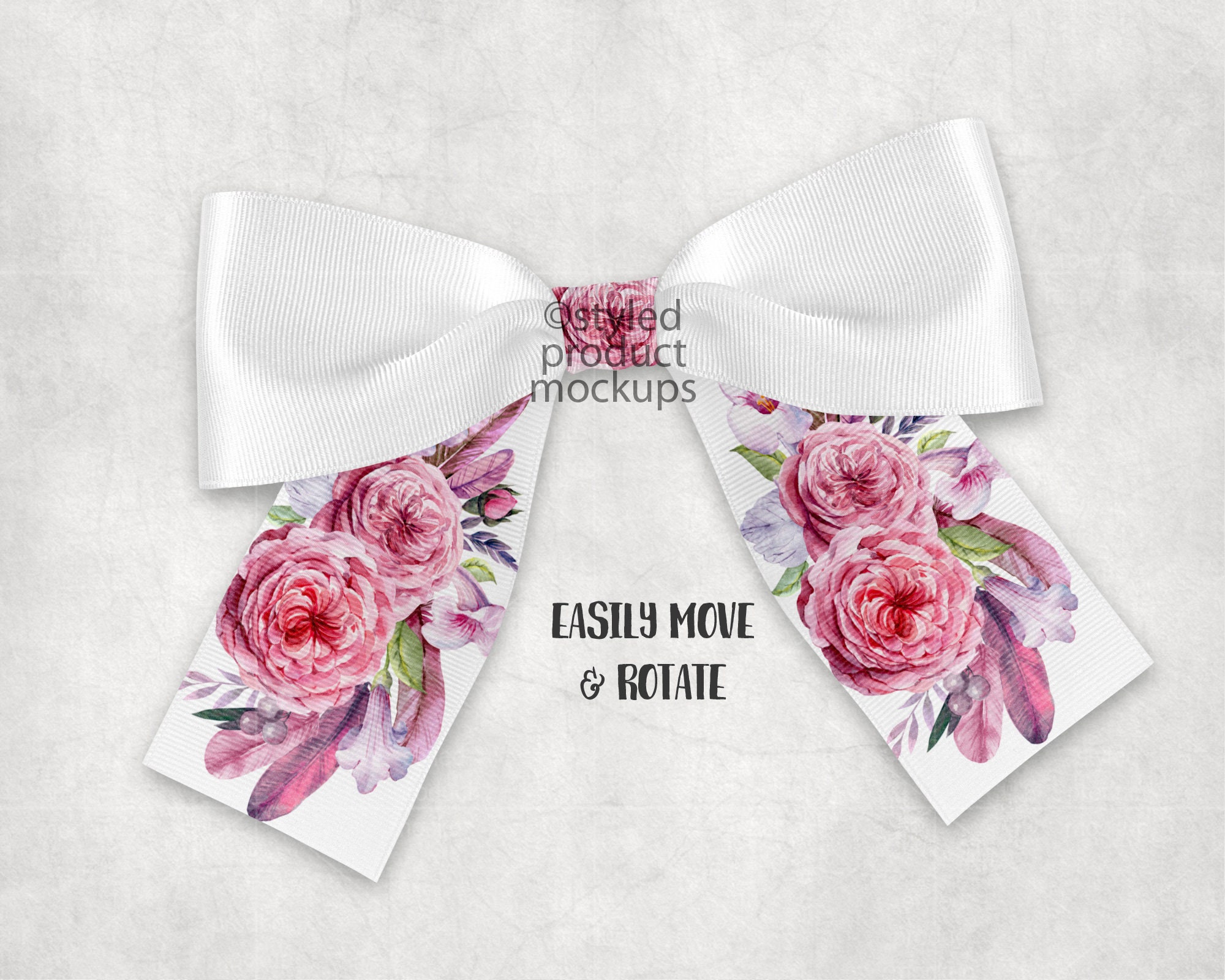 Dye Sublimation Grosgrain Ribbon Cheer Bow Mockup Add Your Etsy