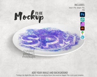 White thermosaf decoplate plate Mockup | Add your own image and background