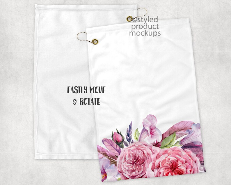 Dye Sublimation 12x18 Inch Golf Towel With Grommet Mockup Etsy