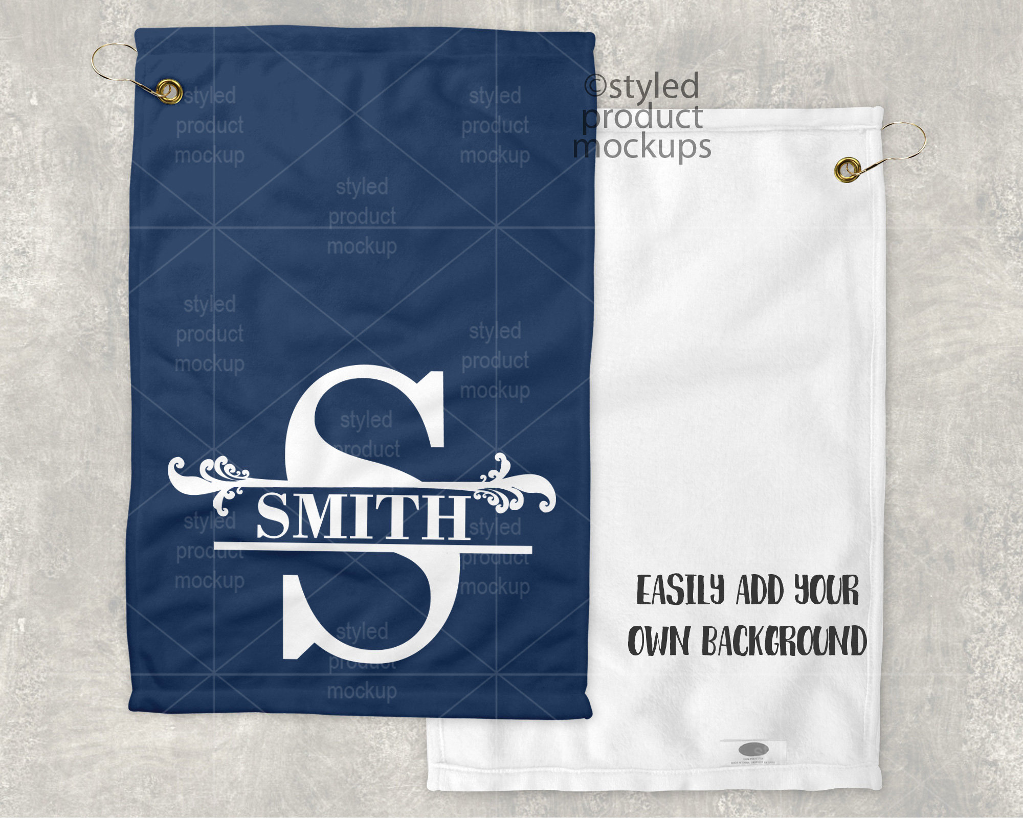 Dye Sublimation 12x18 Inch Golf Towel With Grommet Mockup Etsy